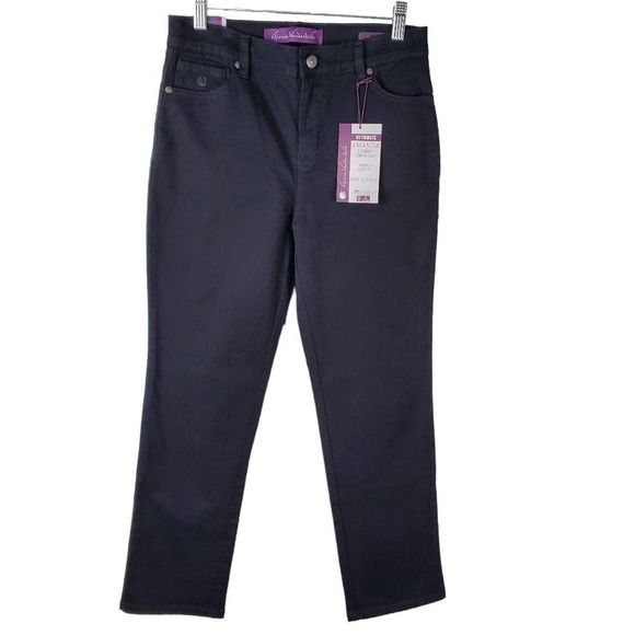 Gloria Vanderbilt Denim Black Amanda The Original Slimming Jeans Size 4 Petite - Picture 1 of 8